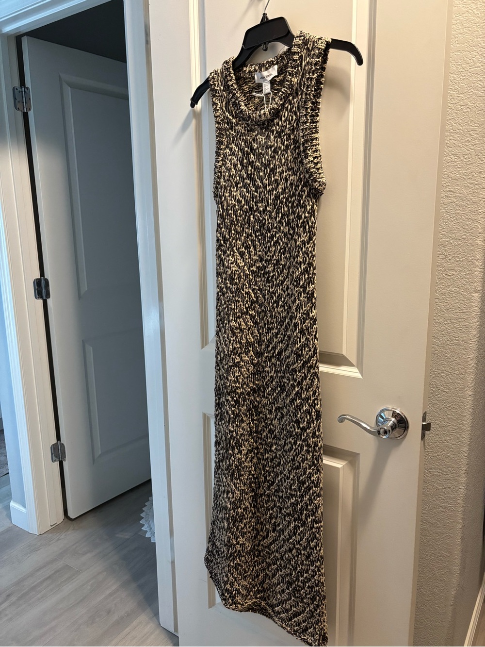 & Other Stories Black and Cream Marled Sleeveless Maxi Dress